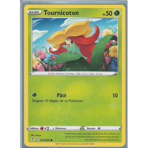 Carte Pokemon - Tournicoton - 015/203 - Épée Et Bouclier 7 - Evolution Céleste - Eb7 - Vf