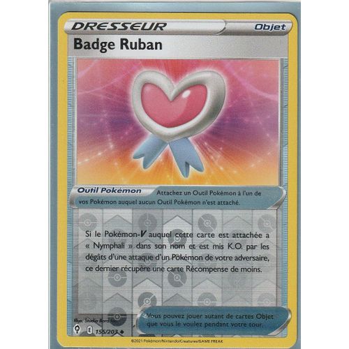 Carte Pokemon - Badge Ruban - 155/203 - Reverse - Épée Et Bouclier 7 - Evolution Céleste - Eb7 - Vf