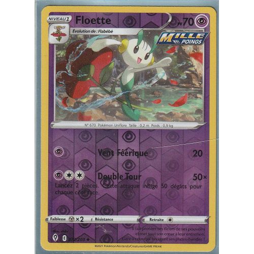 Carte Pokemon - Floette - 072/203 - Reverse - Épée Et Bouclier 7 - Evolution Céleste - Eb7 - Vf