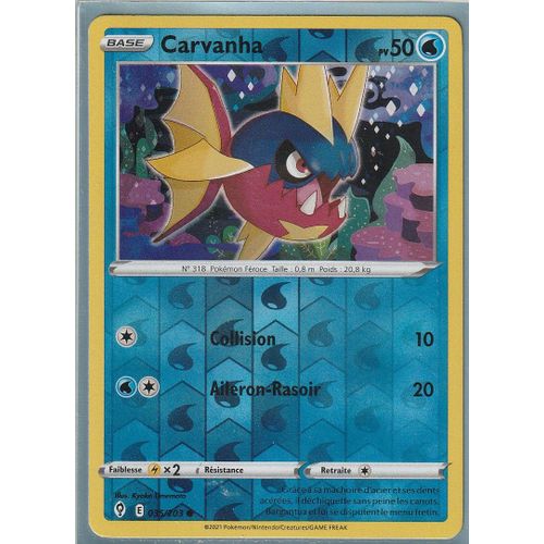 Carte Pokemon - Carvanha - 035/203 - Reverse - Épée Et Bouclier 7 - Evolution Céleste - Eb7 - Vf