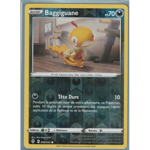 Carte Pokemon - Baggiguane - 098/203 - Reverse - Épée Et Bouclier 7 - Evolution Céleste - Eb7 - Vf