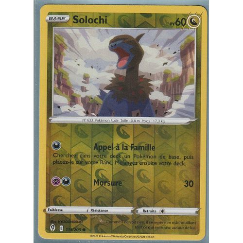Carte Pokemon - Solochi - 113/203 - Reverse - Épée Et Bouclier 7 - Evolution Céleste - Eb7 - Vf