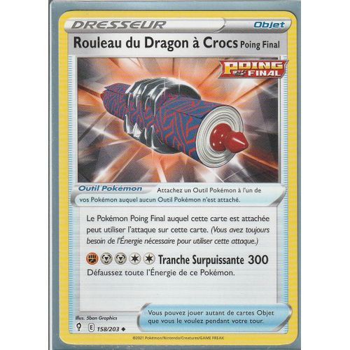 Carte Pokemon - Rouleau Du Dragon À Crocs - 158/203 - Épée Et Bouclier 7 - Evolution Céleste - Eb7 - Vf