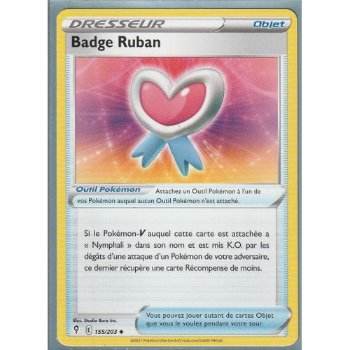 Carte Pokemon - Badge Ruban - 155/203 - Épée Et Bouclier 7 - Evolution Céleste - Eb7 - Vf
