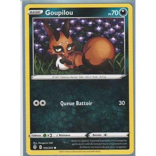 Carte Pokemon - Goupilou - 104/203 - Épée Et Bouclier 7 - Evolution Céleste - Eb7 - Vf