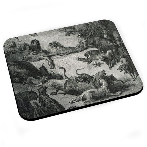 Tapis de Souris Les Animaux Malades Et la Peste Fable LaFontaine Gustave Dore Gravure