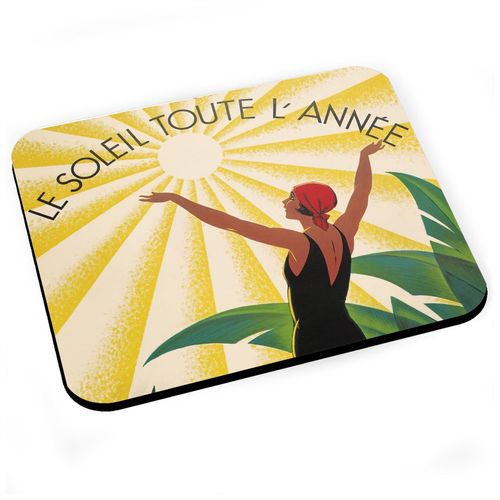 Tapis de Souris Cote d'Azur Art Deco Affiche Ancienne Vintage