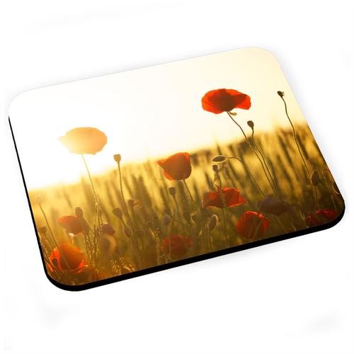 Tapis de Souris Coquelicot Champs Nature Soleil Lumiere Fleur Prairie