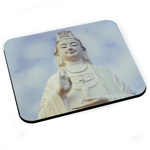 Tapis de Souris Bouddha debout en Marbre Blanc Karana Mudra Conjuration du Mal