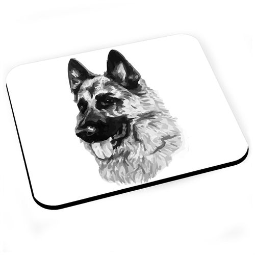 Tapis de Souris Berger Allemand Gros Chien Art Encre Noir et Blanc Mignon