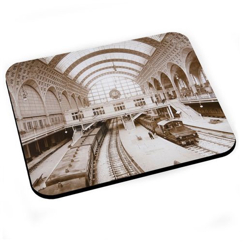 Tapis de Souris Gare D'Orsay Paris 1900 Photo Rare Vintage Ancien Train