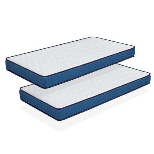 Pack 2 Matelas 90x200 Confort Pro Epaisseur 14 Cm Ergonomique- Respirant- Memoire. Ideal Pour Lit Gigogne