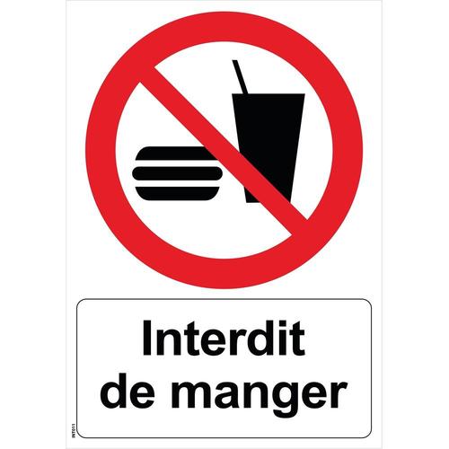 Panneau "Interdit de manger" - PVC A5