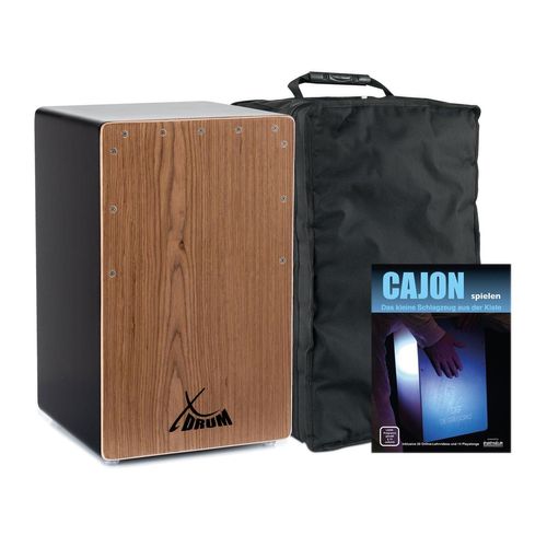 Xdrum Cajun Primero Porte Basse Noir / Noyer Set Méthode D'apprentissage & Housse Comprises
