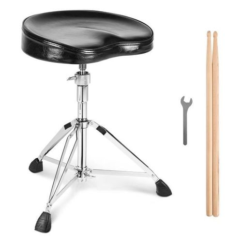Trône De Tambour-Vevor-540-670 Mm, Tabouret De Tambour Batterie Rembourré, Hauteur Réglable,Avec Pieds Antidérapants,Charge 227 Kg