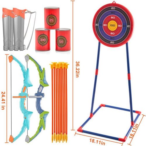 Ensemble D¿Arcs Et De Flèches-Vevor-Lot De 2-Led-20 Flèches À Ventouse-Cible Debout-2 Carquois-3 Canettes De Cible-6-10ans