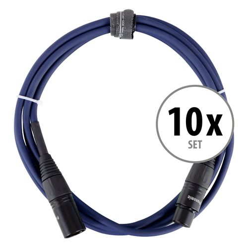 Pronomic Stage Dmx3-2,5 Câble Dmx 2,5 M, Lot De 10