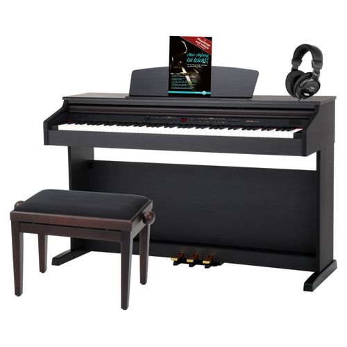 Classic Cantabile Dp-50 Rh Piano Numérique Bois De Rose Avec Banc De Piano, Casque