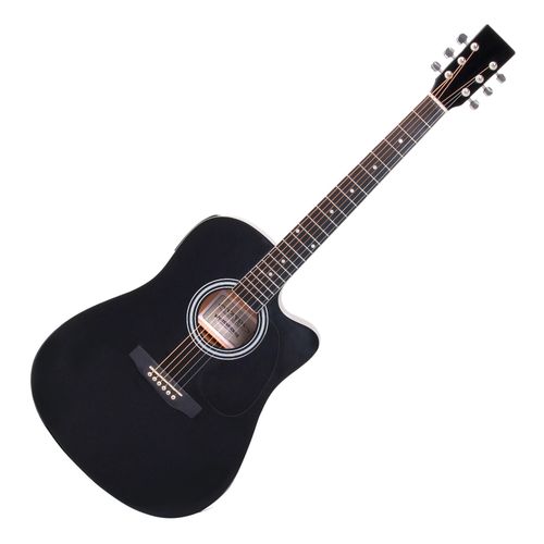 Classic Cantabile Ws-10bk-Ce Guitare Folk / De Western Noir Avec Microphone