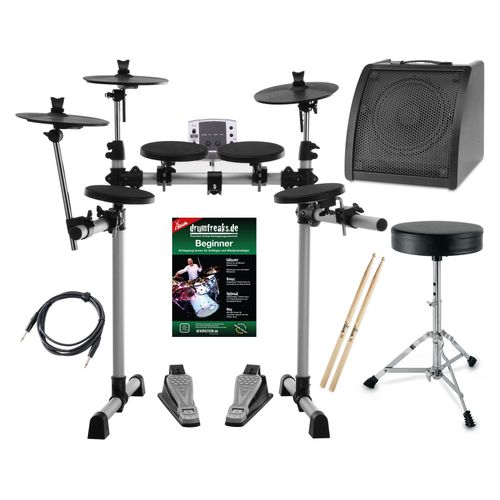 Xdrum Dd-400 Batterie Electronique Kit Complet Avec Siège De Batterie, Baguettes Et Câble D'ampli