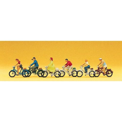 Modélisme Ho : 6 Figurines Cyclistes-Preiser