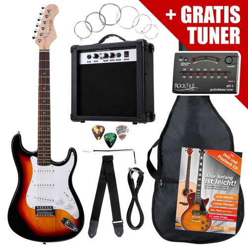 Rocktile St Pack Guitare Électrique Set Sunburst Y Compris Amplificateur, Sac, Accordeur, Câble