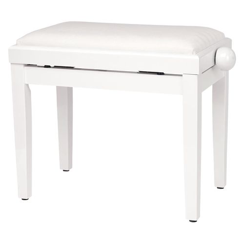 Classic Cantabile Banque De Piano En Blanc Brillant