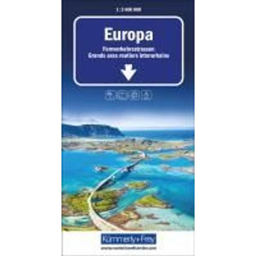Kümmerly+Frey Strassenkarte Europa Fernverkehrsstrassen 1:3,6 Mio.