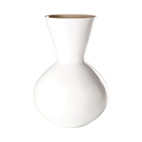 VENINI Vase Idria Lattimo et Taupe H 36 cm