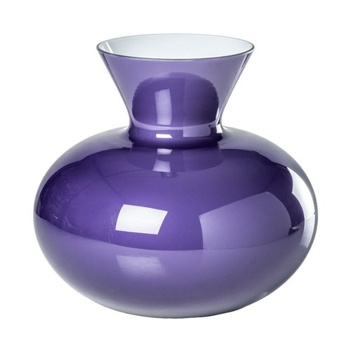 VENINI Vase Idria Indigo et Lattimo H 27 cm