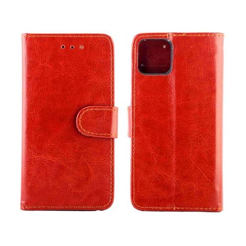 Flip Étui Pour Google Pixel 4 Bicelle Fermeture Magnétique Antichoc Titulaire De La Carte Cuir Pu - Rouge
