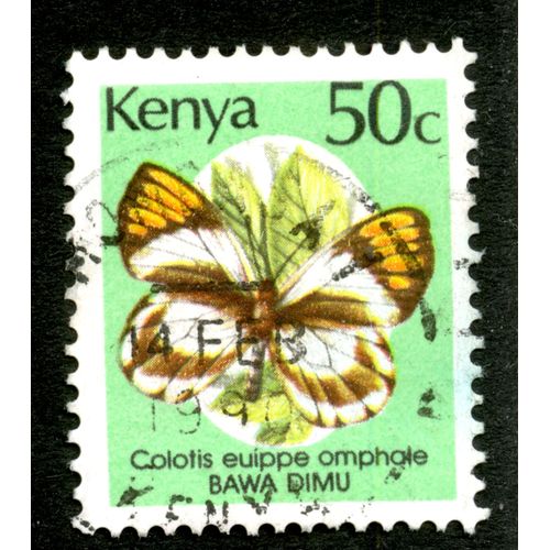 Timbre Oblitéré Kenya, Colotis Euippe Omphale, Bawa Dimu, 50 C