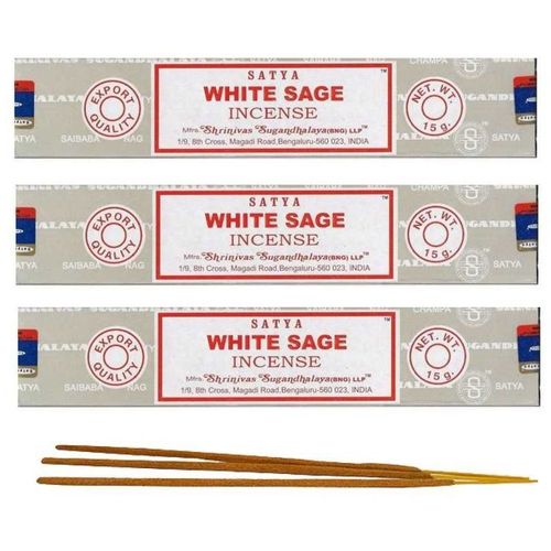 Encens Sauge Blanche Satya x3 Boites de 15 Grammes (White Sage)