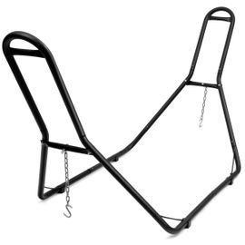 Support De Hamac Type-H Pour 2 Personnes Capacité 200 Kg (Hamac Non-Inclus) Avec Chaines En Métal 280 X 95 X 115 Cm Noir Helloshop26 20_0009297