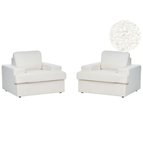 Bouclé Fauteuil Blanc Cassé Alla
