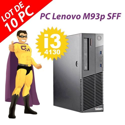 Lot x10 PC Lenovo ThinkCentre M93p SFF Intel i3-4130 RAM 4Go 250Go Windows 10