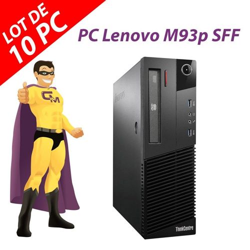 Lot x10 PC Lenovo ThinkCentre M93p SFF Intel G3220 RAM 4Go 250Go Windows 10 Wifi