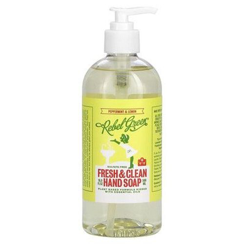 Rebel Green Savon Pour Les Mains Fresh & Clean, Menthe Poivrée Et Citron, 500 Ml 