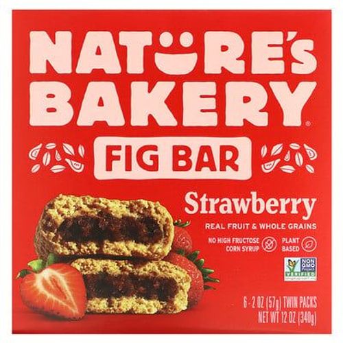 Nature's Bakery Barre Aux Figues, Fraise, 6 Sachets Jumeaux, 57 G Chacun