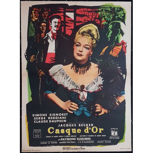 Casque D'or - Film 1952 Réalisé Par Jacques Becker Avec Simone Signoret , Serge Reggiani - Affiche De Cinéma Originale Entoilée - 79x58 Cm French Movie Poster - Affiche Entoilée