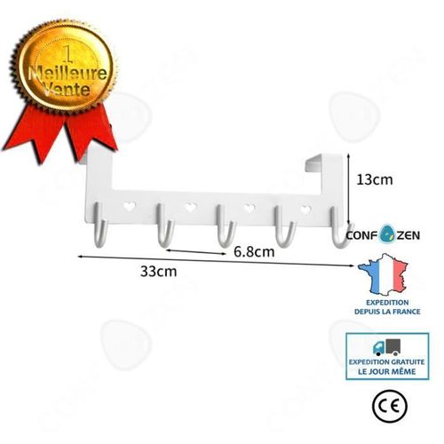 CONFO® Crochet de manteau crochet ménage cintre en métal sur le mur derrière porte chambre manteau chapeau crochet arrière crochet