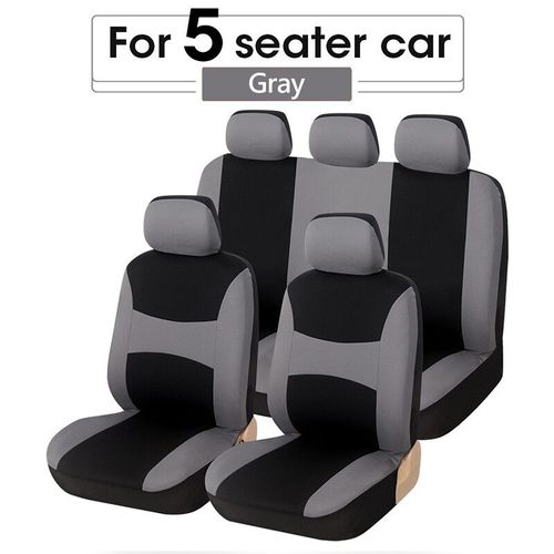 Housses De Sièges De Voiture Universelles À 5 Places,Protège-Coussins Pour Renault,Fiat Stilo,Honda Civic,Vaz 2110 Et Citroën - Type Gray Full Set