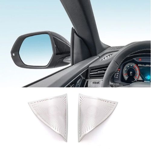 Couverture De Haut-Parleur Audio En Acier Inoxydable,Autocollant De Cadre De Garniture Pour Audi Q8 2019 2020-2022 - Type Triangle Silver