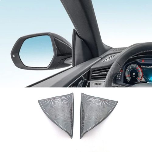 Couverture De Haut-Parleur Audio En Acier Inoxydable,Autocollant De Cadre De Garniture Pour Audi Q8 2019 2020-2022 - Type Triangle Black