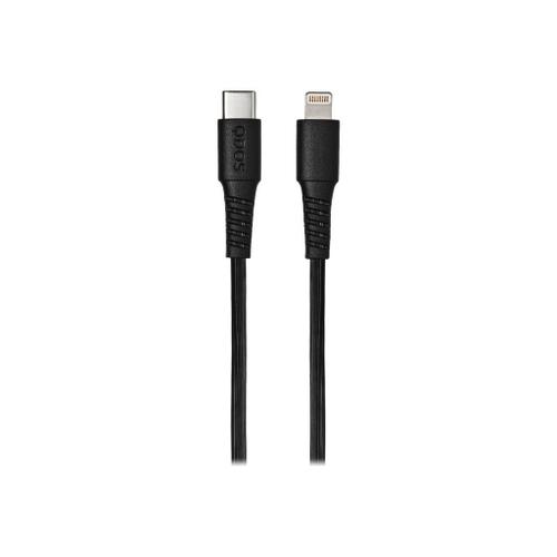 QDOS PowerMotion - Câble Lightning - 24 pin USB-C mâle pour Lightning mâle - 1 m - noir - solide