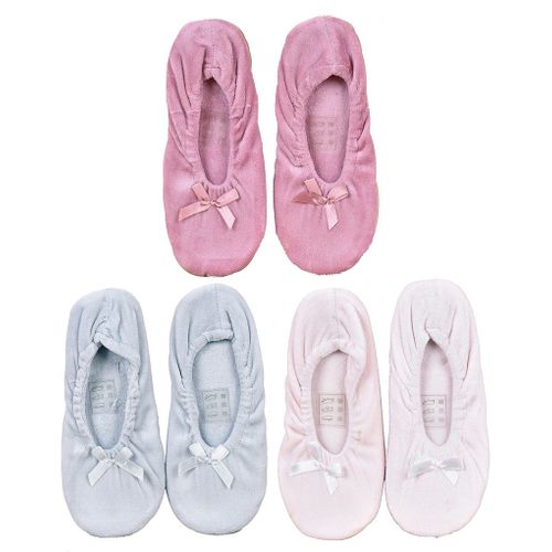 Pantoufles Femme Infinitif Chaussons Ballerines Ballerines Velours Noeud Pack De 3 Paires