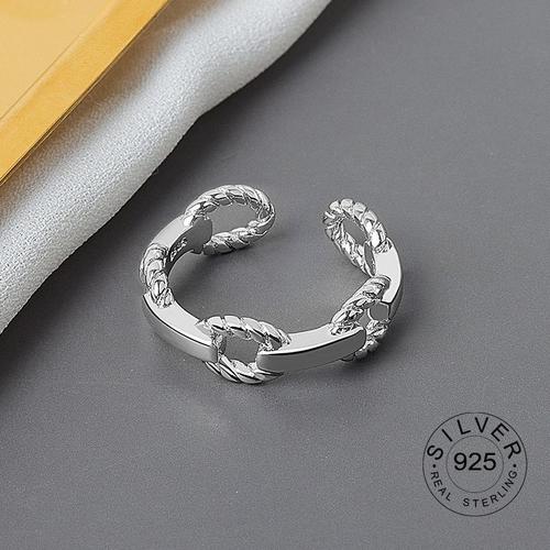 100% Pur 925 Bague En Argent Sterling Mode Simple Cheval Vintage Anneau Lignes Géométrique -Silver