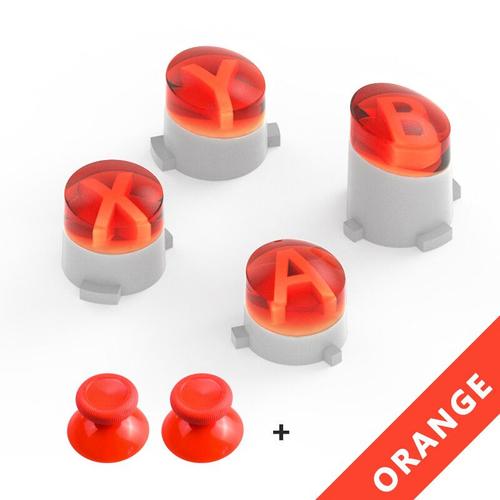 Data Frog- Des Boutons Abxy Pour Manette Sans Fil Xbox One S,Manette De Jeu,Bouton D'accueil,Guide Abxy - Type Orange Set