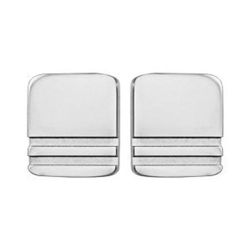 Boutons De Manchette Acier Carre 2 Traits