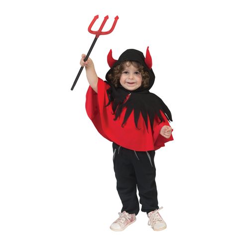 Cape De Petit Diable Rouge Et Noir Bébé